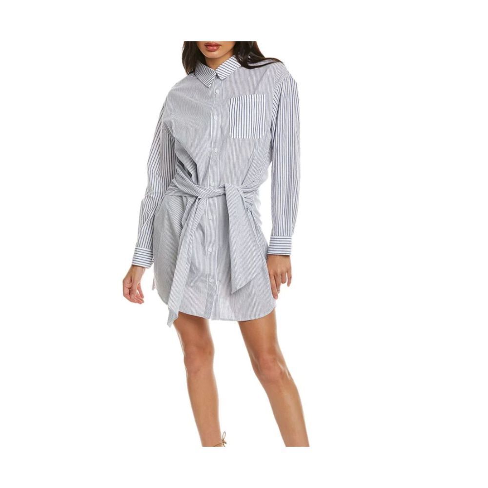 SAYLOR Robby Linen‎ Belted Shirtdress Sz L